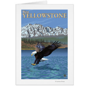 Cartão Mergulho na águia calva - West Yellowstone, MT