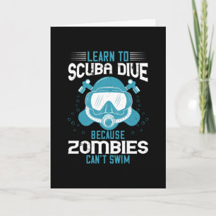 Cartão Mergulho - Zombies não podem aprender Natação a me