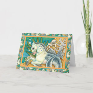 Cartão MERHORSE E OCTOPUS BRANCO, Vazio UNICORN FANTASY