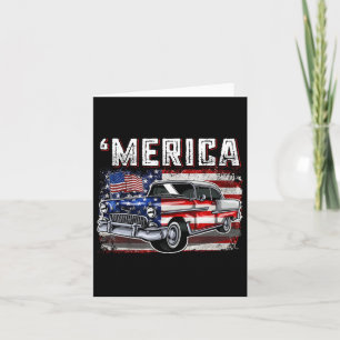 Cartão Merica American Flag Old Car 4 De Julho Kids Boy
