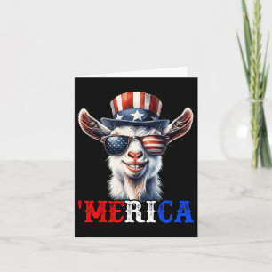 Cartão Merica Goat Patriótico 4 De Julho Crianças Engraça