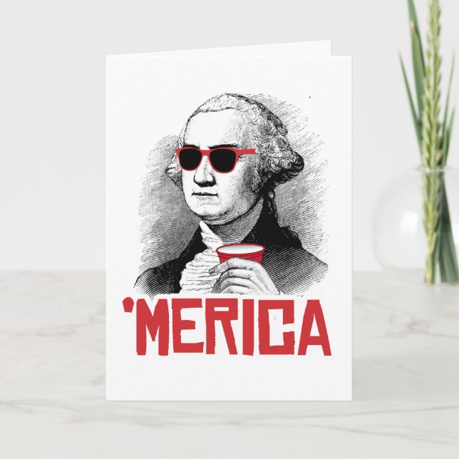 Cartão Merica Humor: George Washington Partido Americano (Frente)