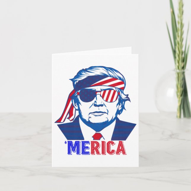 Cartão Merica Trump Happy 4 De Julho Bandeira Americana T (Frente)