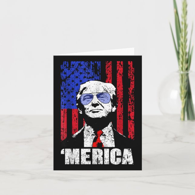 Cartão Merica Trump Happy 4 De Julho Bandeira Americana T (Frente)
