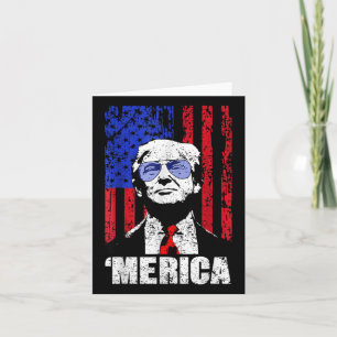 Cartão Merica Trump Happy 4 De Julho Bandeira Americana T
