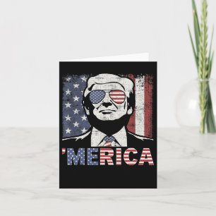 Cartão Merica Trump Happy 4 De Julho Bandeira Americana T