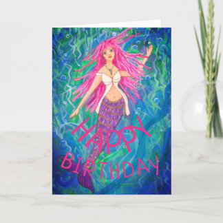 Cartão Mermaid Birthday