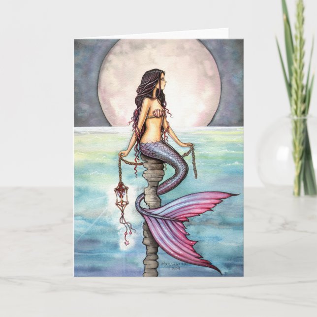 Cartão Mermaid Card Notecard por Molly Harrison (Frente)