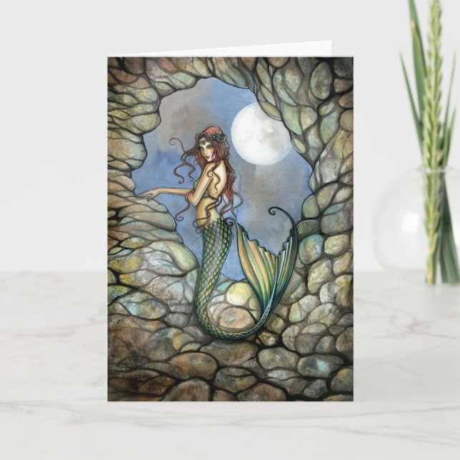 Cartão Mermaid Fairy Card Notecard, por Molly Harrison (Frente)