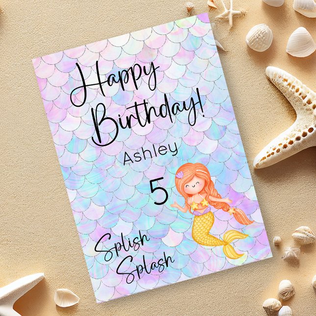 Cartão Mermaid Happy Birthday Card (Criador carregado)
