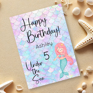 Cartão Mermaid Happy Birthday Card