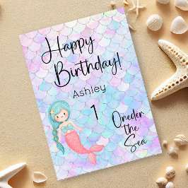 Cartão Mermaid Happy Birthday Card