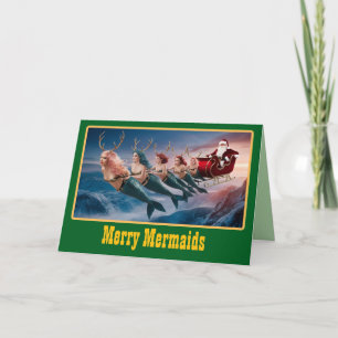 Cartão Mermaid Reindeer