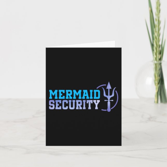 Cartão Mermaid Security Halloween Costume Dad Men Boy  (Frente)