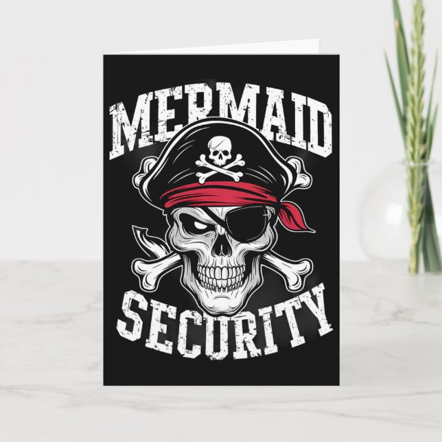 Cartão Mermaid Security Pirate Pai Irmão Halloween (Frente)