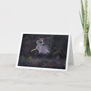 Cartão Mermaid sees a Baby Kraken notecard