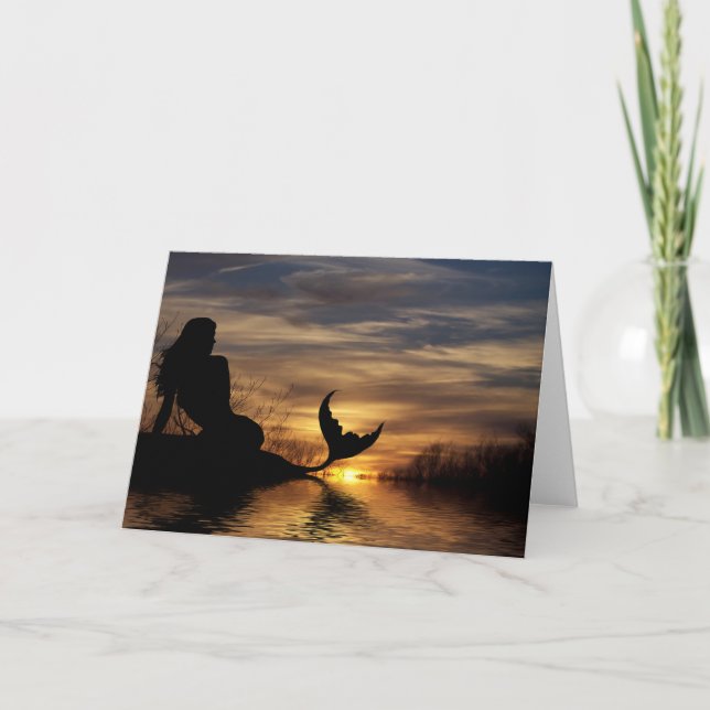 Cartão Mermaid Sunset Notecard (Frente)