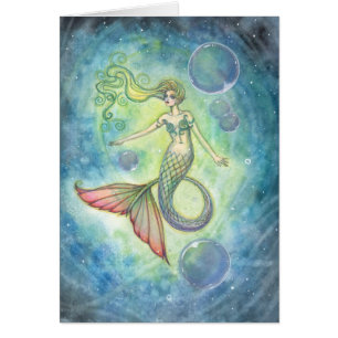 Cartão Mermaid Watercolor de Molly Harrison