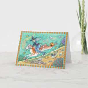 Cartão MERMAID WITCH, FANTASY MERHORSE GREETING CARD Blnk