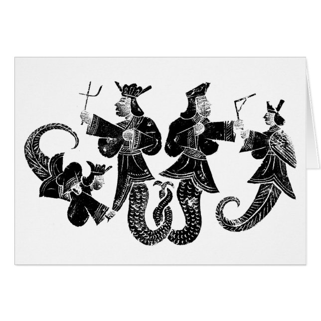 Cartão Mermen entrelaçados (Frente Horizontal)