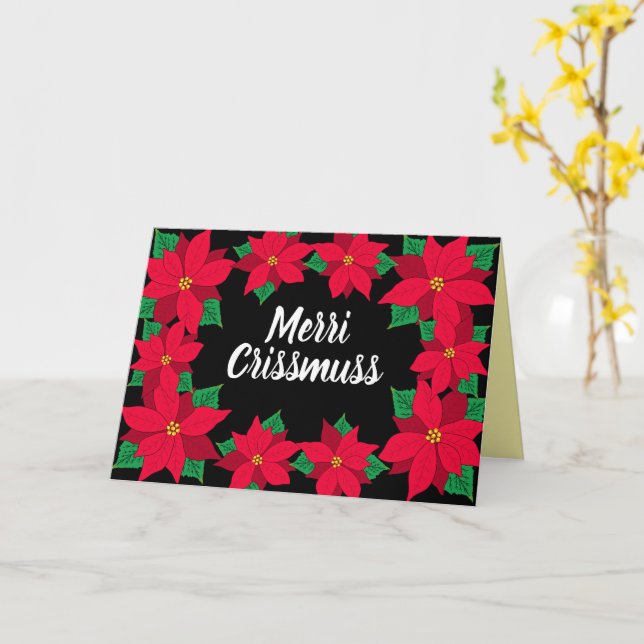 Cartão Merri Crissmuss Caribbean Poinsettia Christmas (Flor Amarela)