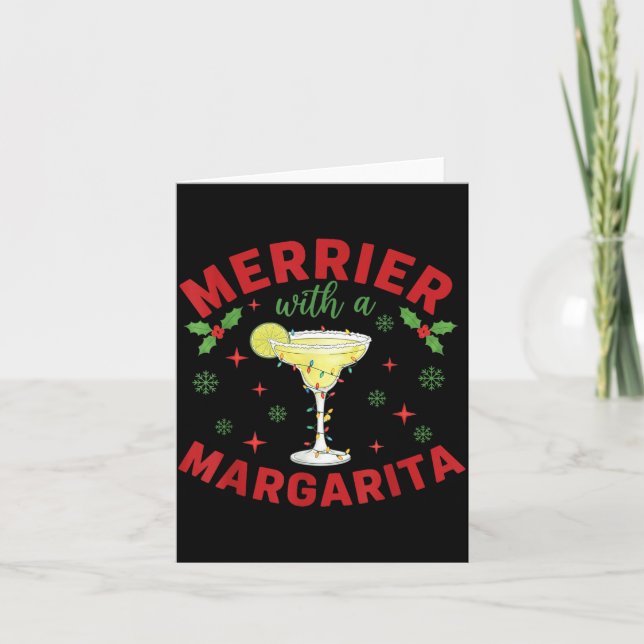 Cartão Merrier With A Margarita Christmas  (Frente)
