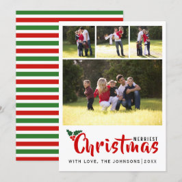 Cartão Merriest Christmas 4 photocolage strips
