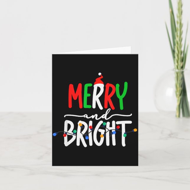 Cartão Merry And Bright Christmas Lights Family Pajama Xm (Frente)