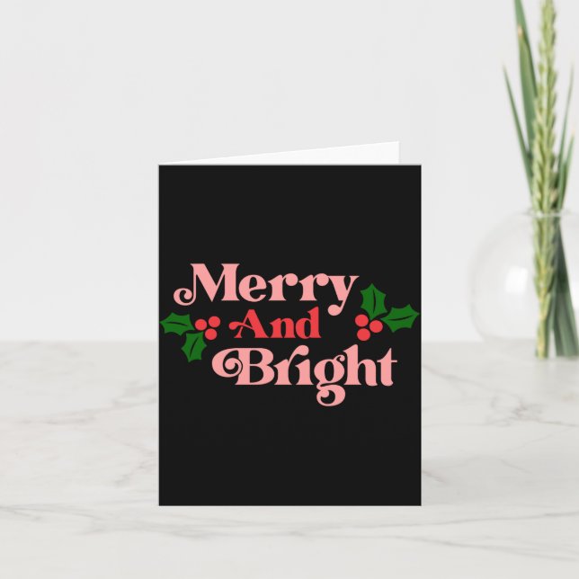 Cartão Merry And Bright Clic Holiday Tygraphy Toddler  (Frente)