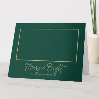 Cartão Merry & Bright Elegant Green GFolded Greeting Card