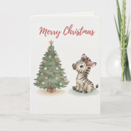 Cartão Merry Christmas Cat Card Cute Cat Tangled