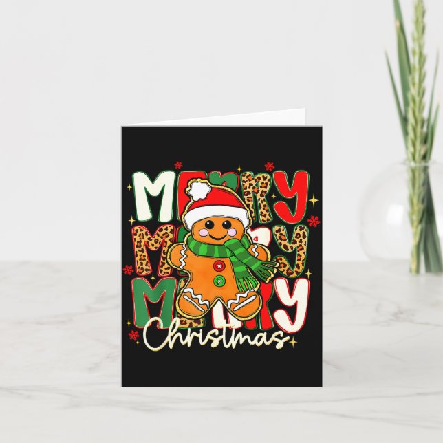 Cartão Merry Christmas Gingerbread Xmas Coquette Tis The  (Frente)