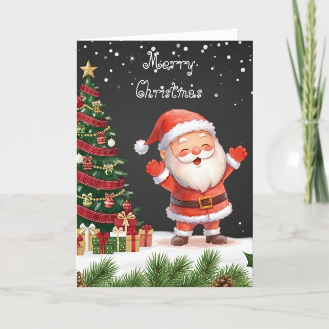 Cartão Merry Christmas heartfelt wishes & whimsical   (Frente)