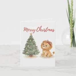 Cartão Merry Christmas Lion Card Tradition Treasures