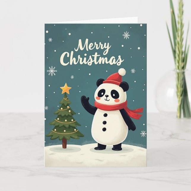Cartão Merry Christmas Panda Card (Frente)