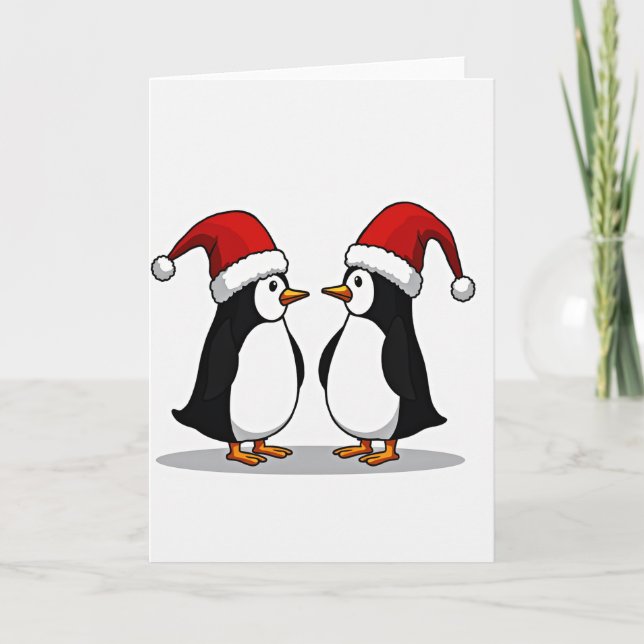 Cartão Merry Christmas Penguins Card (Frente)