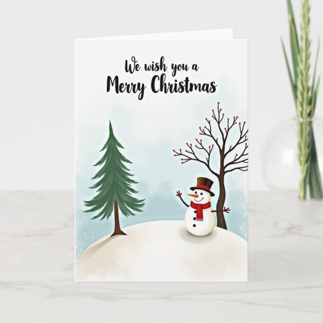 Cartão Merry Christmas Snowman Card (Frente)