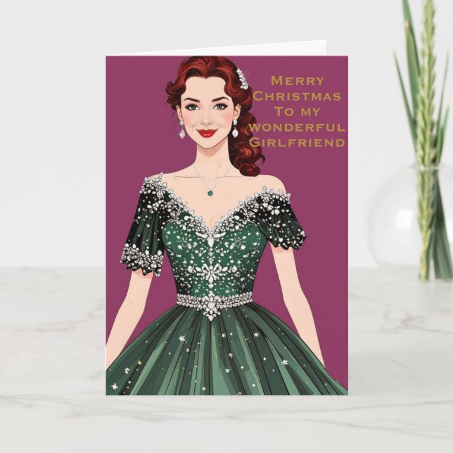 Cartão Merry Christmas to my Wonderful Girlfriend (Frente)