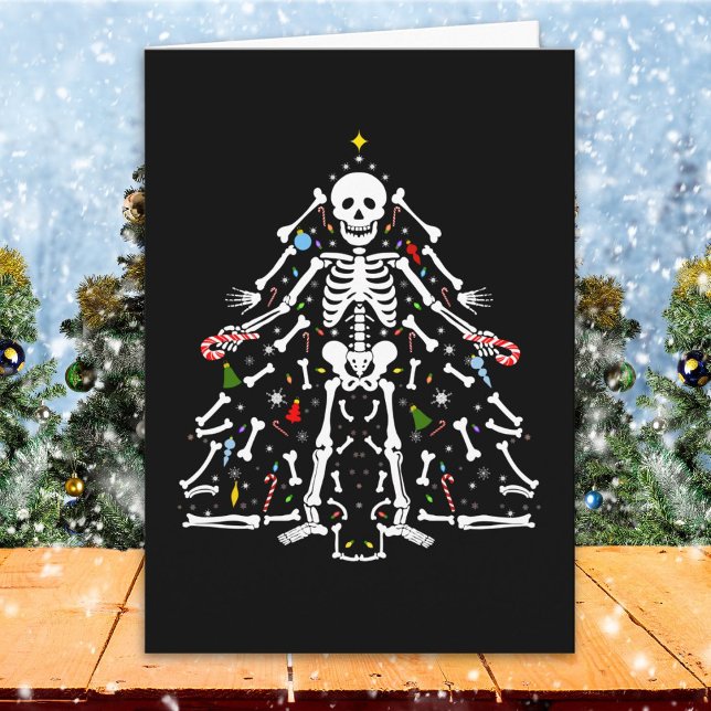 Cartão Merry Christmas Tree Skeleton (Criador carregado)