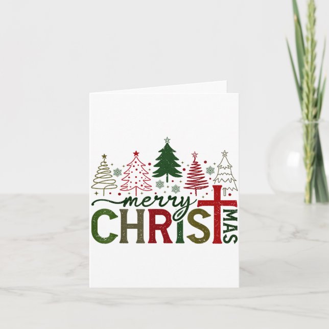 Cartão Merry Christmas Xmas Christian Jesus Family Pajama (Frente)