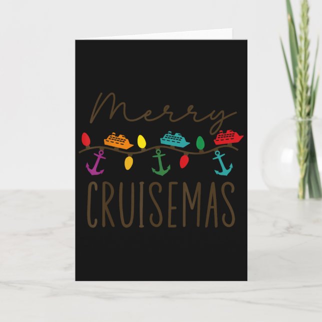 Cartão Merry Cruisemas Cruise Christmas Lights Matching F (Frente)
