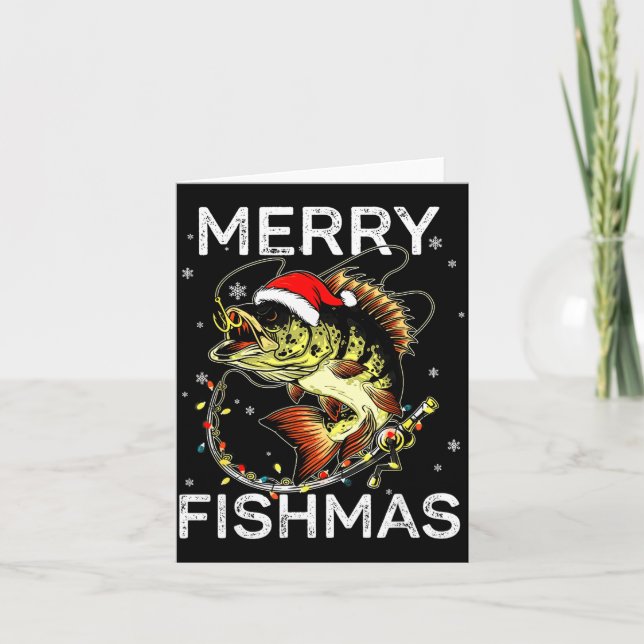 Cartão Merry Fishmas Santa Fishing Lovers Funny Fisherman (Frente)