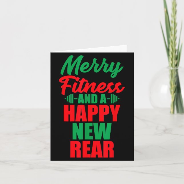 Cartão Merry Fitness And A Happy New Rear Funny Christmas (Frente)