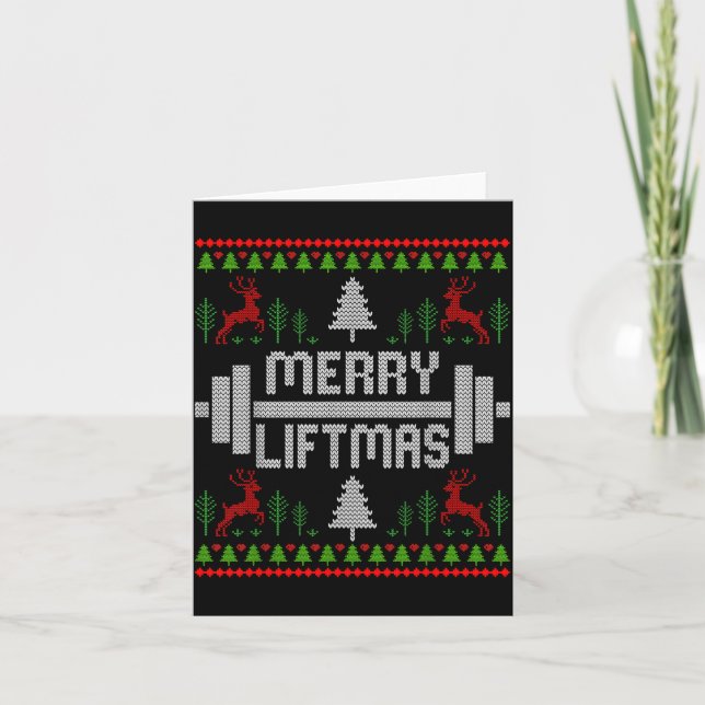 Cartão Merry Liftmas - Trainer Ugly Style Christmas  (Frente)