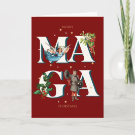 Cartão Merry MAGA Christmas Card Custom Message Patriotic