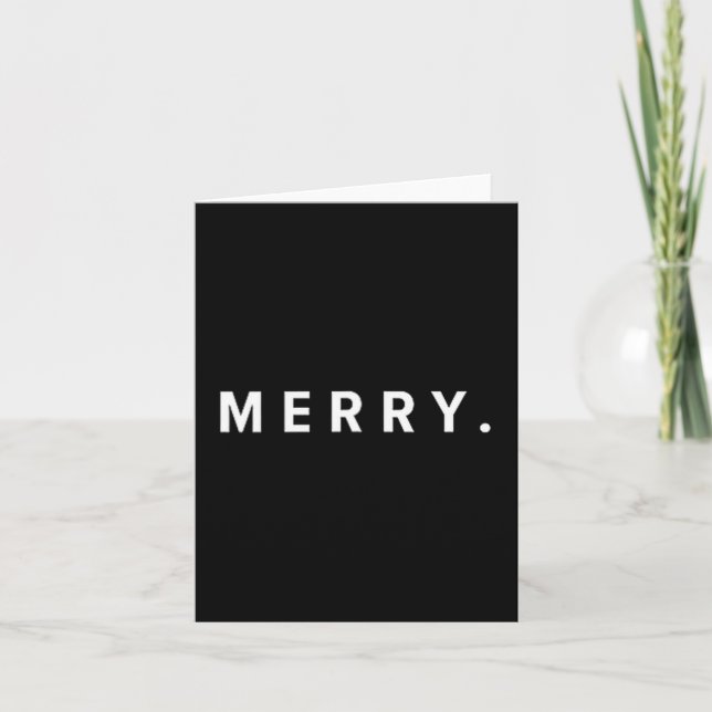 Cartão Merry. Minimalist Christmas Dry Humor Streetwear A (Frente)