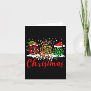 Cartão Merry Xmas Leopard Xadrezes Elf Reindeer Volley