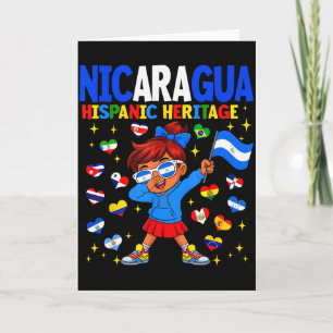 Cartão Mês da Herança Hispânica Bandeira da Nicarágua Nic