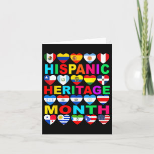 Cartão Mês da Herança Hispânica Países Nacionais Latinos