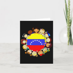 Cartão Mês da Herança Hispânica Venezuela Crianças Menino